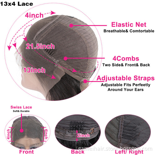 150density 13X4 26" Color 99j Red Burgundy Virgin Wig Black Burgundy Transparent Lace Front Wig Brown Blond Ombre Human Hair Wig